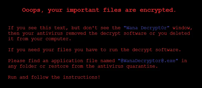 WannaCry Background Ransom Note